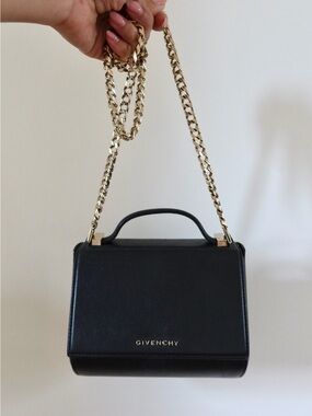 Givenchy Black Mini Pandora Box with Gold Chain
